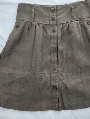 Andrea Jovine Olive Brown A-Line Skirt